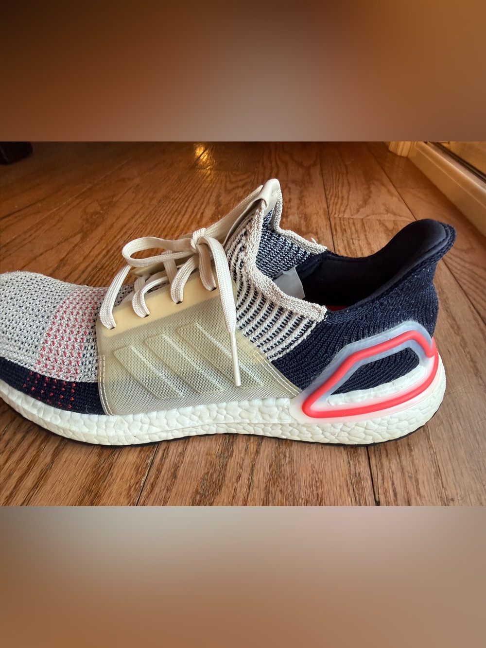 adidas UltraBoost 19 Clear Brown/White Primeknit 360 Lace-Up Cushioned B37705 - Picture 7 of 10